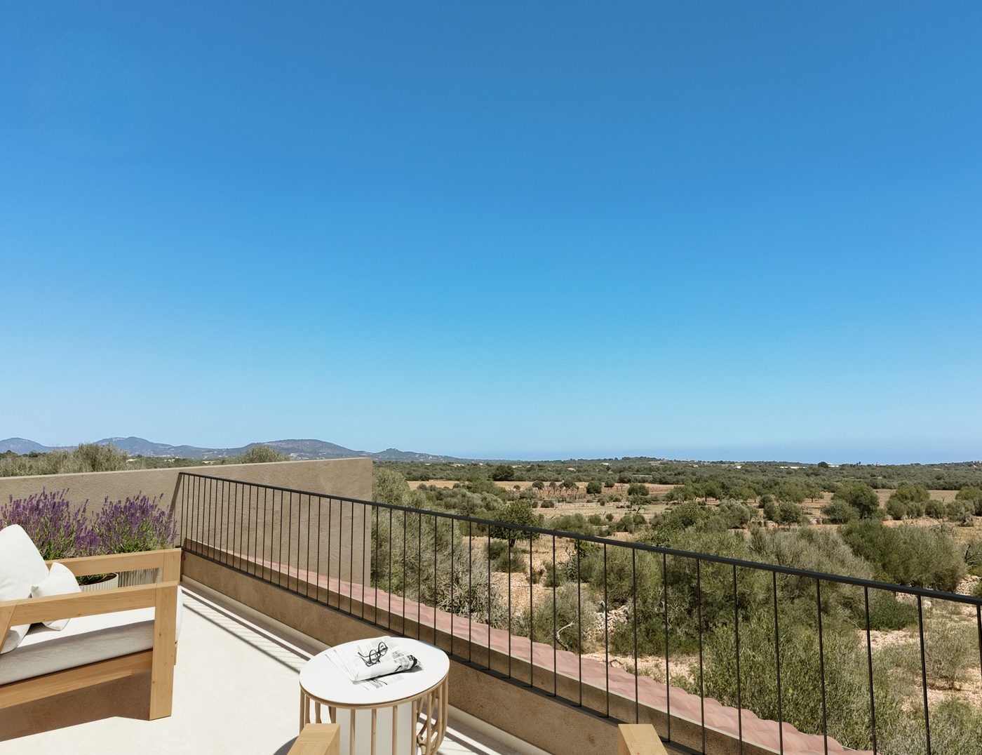 Dachterrasse mit Weitblick bis zum Meer